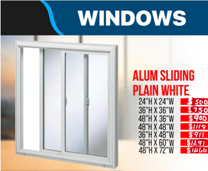 Aluminium Sliding window (White) 48" H x 36" W
