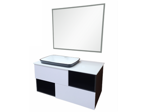 Vanity with mirror and Shelf