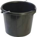 Construction bucket plastic black